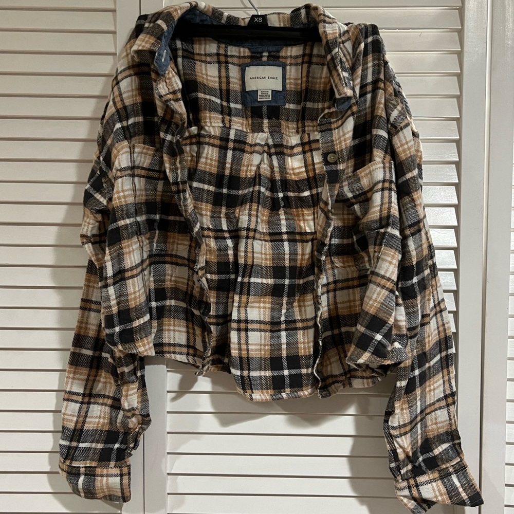 American Eagle Cropped Flannel